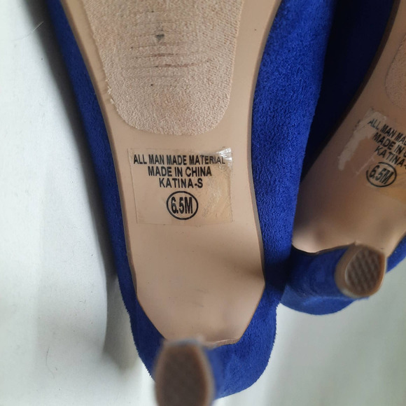 NWOB Diva Katina Stiletto Heel Royal Blue Faux Suede Slip on Mule 6.5 - Picture 6 of 7